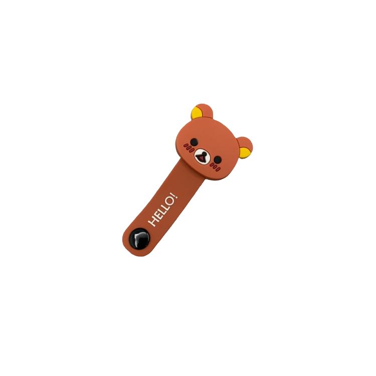 Sevimli Kahverengi Panda Silikon Kablo Toparlayıcı